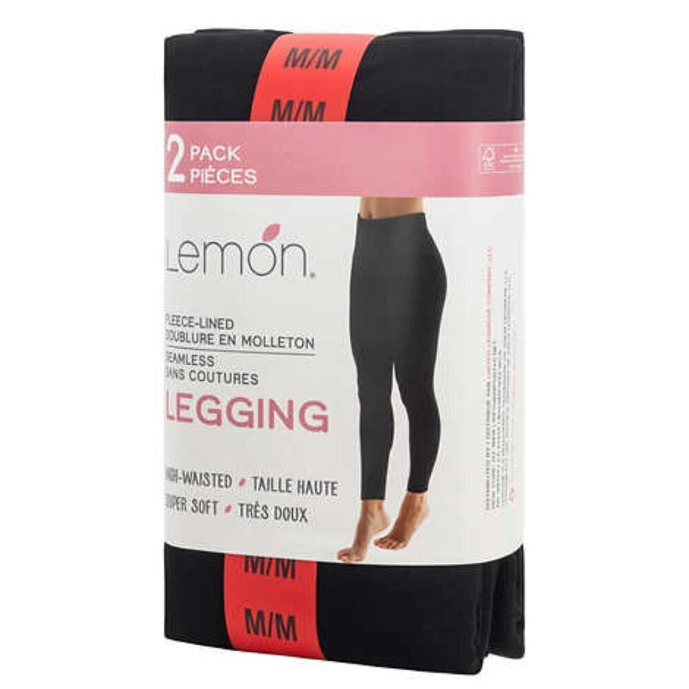 NEW Lemon Women's Fleece-lined Leggings | 2 Pack Black - Picture 5 of 6